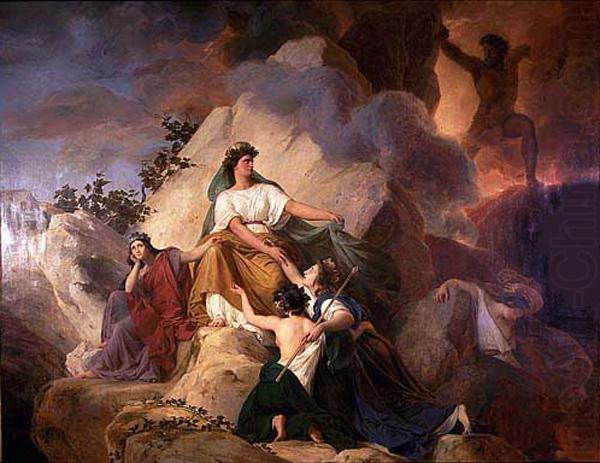 Cybele protects from Vesuvius the towns of Stabiae, Francois-Edouard Picot